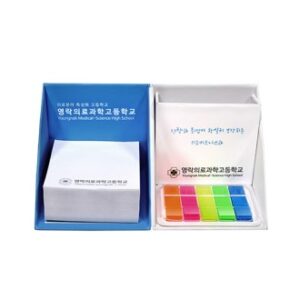 큐브박스 포스트잇 점착메모함+고급투명케이스 풀칼라필름지(20매)