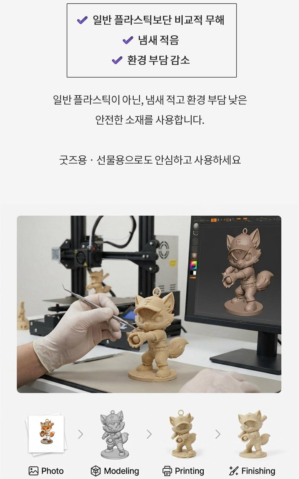 커스텀 3D 프린터 피규어 (케이스X) [실사 프린트 주문 제작 만들기 인물 사람 굿즈 개인 실물 출력 대행] 상세 이미지