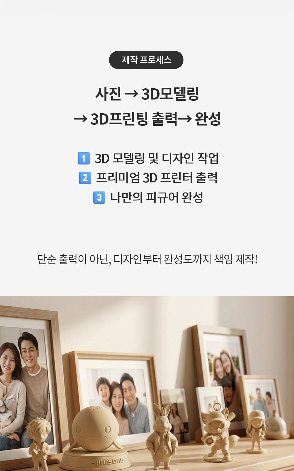 커스텀 3D 프린터 피규어 + 케이스 [실사 프린트 주문 제작 만들기 인물 사람 굿즈 개인 실물 출력 대행] 상세 이미지