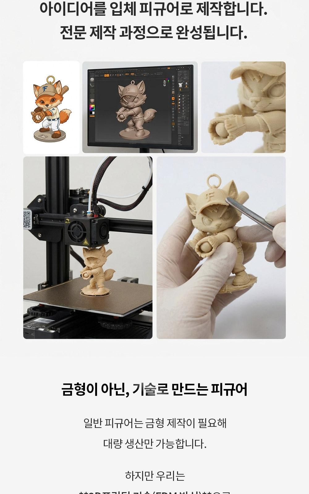커스텀 3D 프린터 피규어 + 케이스 [실사 프린트 주문 제작 만들기 인물 사람 굿즈 개인 실물 출력 대행] 상세 이미지