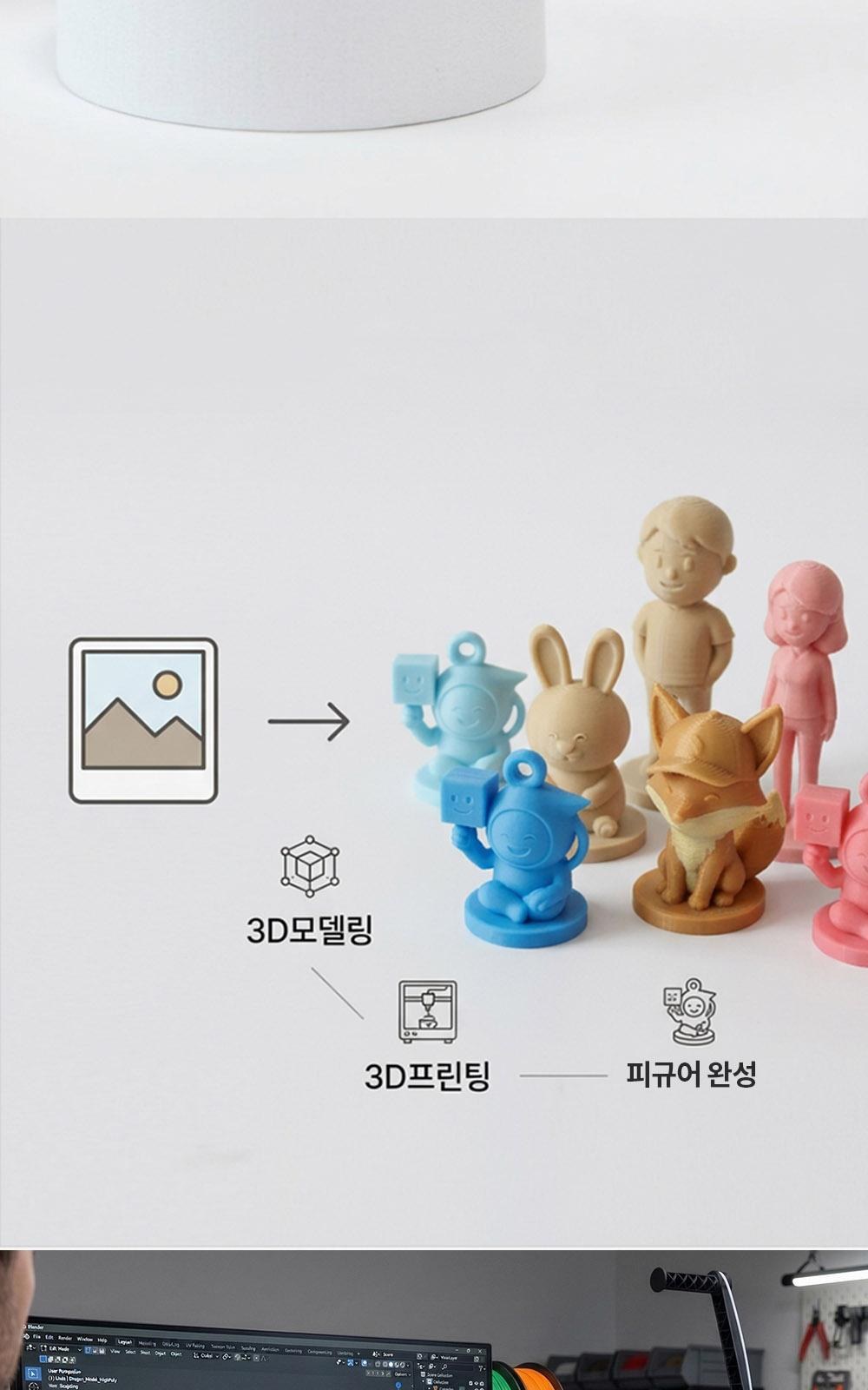 커스텀 3D 프린터 피규어 + 케이스 [실사 프린트 주문 제작 만들기 인물 사람 굿즈 개인 실물 출력 대행] 상세 이미지