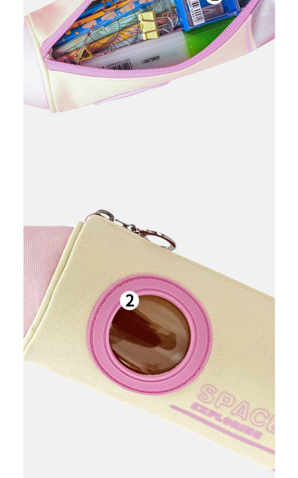 CL040 모던오피스 컬러풀 스쿨 연필형 옥스포드 필통 연필케이스 상세 이미지