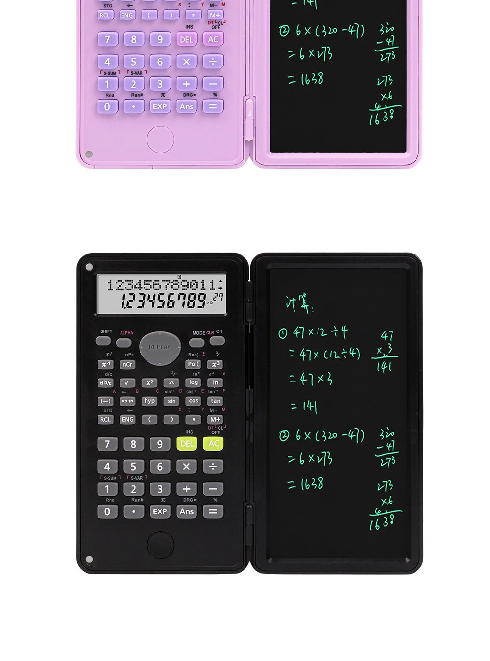 CL061 모던오피스 이공계 대학생용 접이식 전자 메모보드 겸용 계산기 상세 이미지